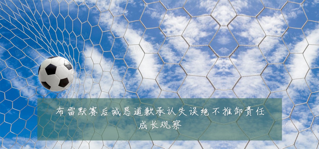 布雷默赛后诚恳道歉承认失误绝不推卸责任成长观察